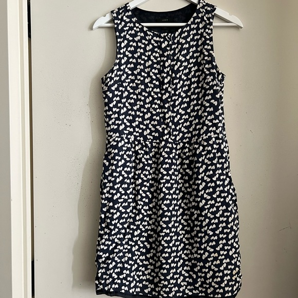J. Crew Half Placket Tossed Hearts Dress - Picture 3 of 5